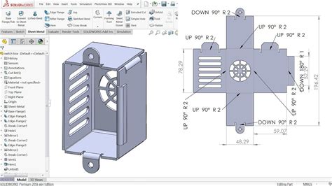 creo sheet metal box|creo sheet metal practice drawing.